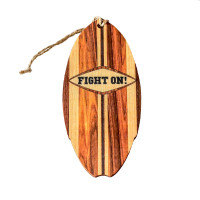 USC Trojans Fight On Wooden Surfboard Ornament